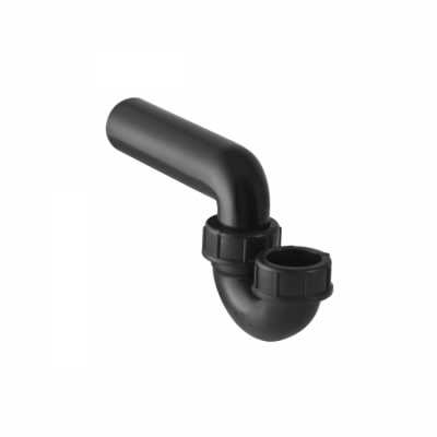 Сифон для раковины для слива сильно загрязненной воды, с винтовой крышкой, вертикальный впуск, горизонтальный выпуск: d=50мм, d1=56мм, Черный, Geberit