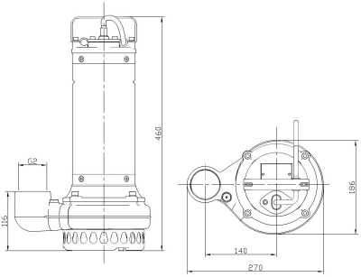 Насос дренажный для высокотемпературных стоков DHT16-26 1,1кВт, 380V/50Hz, 2850об/мин, G2", PN6, Tmax=95°С, AQUASTRONG - изображение 1