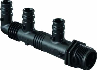 UPONOR Q&E КОЛЛЕКТОР С НАРУЖНОЙ РЕЗЬБОЙ PPSU G3/4"НР, 3X16 Ц/Ц45+35ММ '10C