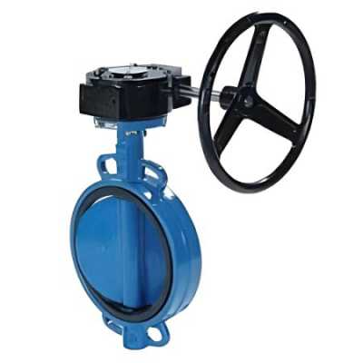 Затвор дисковый VP5445S-08EP PN16 DN 200 поворотный межфланцевый с механическим редуктором, корпус и диск сталь, манжета EPDM, Tecofi