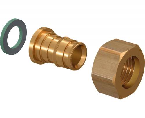Usystems штуцер с накидной гайкой латунный для труб PE-Xa 20-G1/2"НГ, тип 1 '60Ф