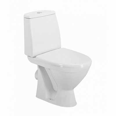 RUNA Унитаз-компакт напольный, горизонтальный выпуск, сливной бачок 3/6 л, нижний подвод воды, сиденье с крышкой Duroplast