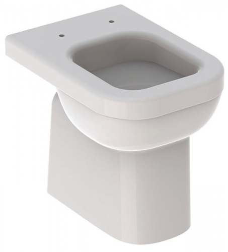 Напольный унитаз с горизонтальным смывом Geberit Renova Comfort Square, увеличенной высоты, полузакрытая форма, горизонтальный выпуск: T=55.5см, Белый