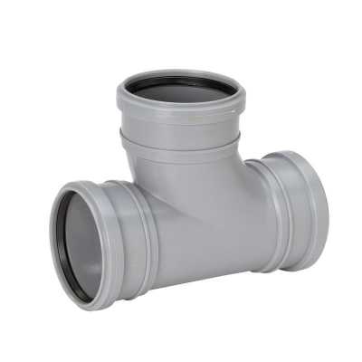 UPONOR ТРОЙНИК КАНАЛИЗАЦИОННЫЙ ТРЕХРАСТРУБНЫЙ ЗАКРУГЛЕННЫЙ Д.110/110ММ 88,5ГР СЕРЫЙ '10C