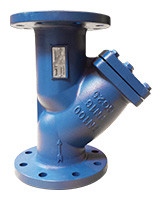 Фильтр сетчатый наклонный фланцевый, корпус чугун, сетка нерж сталь, PN16 DN 125,Tecofi