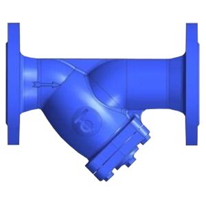 Фильтр сетчатый наклонный F3240NA DN 100 PN 16, фланцевый, с магнитной вставкой, с дренажной пробкой, корпус-чугун, сетка нержавеющая сталь, Tecofi