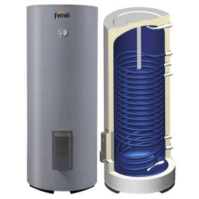 Бойлер косвенного нагрева с одним змеевиком и датчиком температуры бойлера Ferroli Ecounit N 150 1C, 150 литров