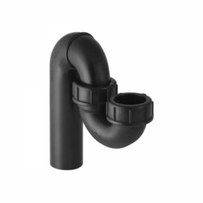 Сифон для раковины для слива сильно загрязненной воды, с винтовой крышкой, вертикальный впуск, вертикальный выпуск: d=50мм, d1=50мм, Черный, Geberit