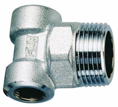 Соединение промежуточное двойное радиальное 1" (НР) для коллекторов, с двумя радиальными отводами (ВР) 1/2" и 1/2"