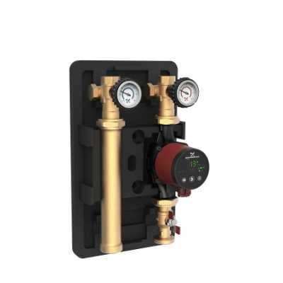 Насосная группа с прямым контуром 1" в теплоизоляции с насосом UPS 25-40 HEATMIX D25 UPS 40 - изображение 1