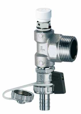 Узел (концевой) с ручным воздухоотводчиком и сливным краном, 1"