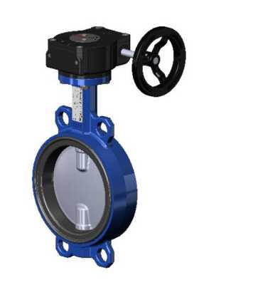 Затвор дисковый VPI4449-08EP DN 250 PN16, поворотный межфланцевый, Tecfly с механическим редуктором, корпус ковкий чугун, диск нержавеющая сталь, манжета EPDM, Tecofi