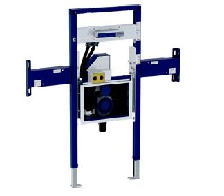 Инсталляция Geberit Duofix для раковины Geberit ONE и встраиваемого в стену смесителя Geberit ONE, на высоту рамы, с внутристенным поворотным сифоном, с внутристенным Clou: B=125см, Ширина pаковина=120см, H=112–130см, T=12см