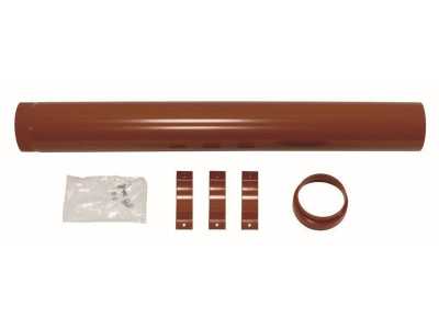 Удлинитель дымохода для вертикального прохода через крышу 60/100 РР. Цвет: красный. 1м