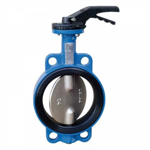 Затвор дисковый VP4458-02EP PN25 DN 50 поворотный межфланцевый с ручкой, корпус и диск ковкий чугун, манжета EPDM, Tecofi