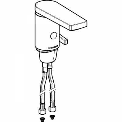 Смеситель для раковины типа 186, питание от батарей: Глянц. хром, Смеситель=С миксером и ручкой, Geberit - изображение 3