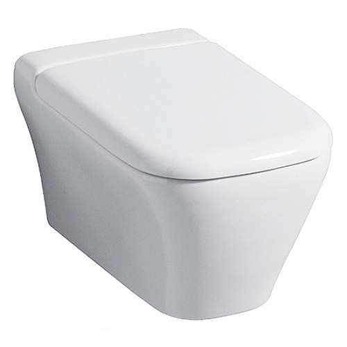 Подвесной унитаз вертикальный смыв Geberit myDay, закрытая форма, Rimfree: T=54см, Белый / Специальное керамическое покрытие KeraTect