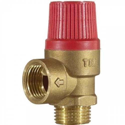 Мембранный предохранительный клапан  1/2"*3/4" г/г-3 бар красный