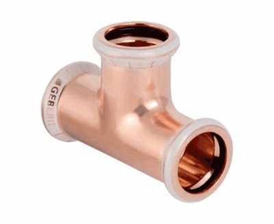 Тройник переходной Mapress из меди: d=28мм, d1=15мм, d2=28мм, Geberit