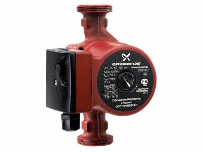 Одинарный циркуляционный насос UPS 25-60 180, 1x230 В, 50 Гц, 50/55/60 Вт, вход/выход G 1 1/2" PN10, монтажная длина L=180 мм, в комплекте с гайками, корпус-чугун, колесо-композит, Grundfos