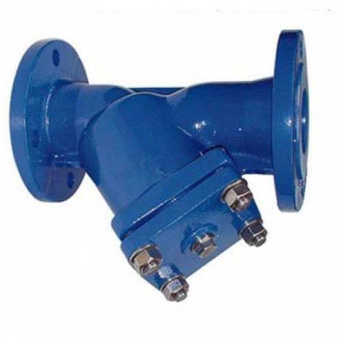 Фильтр сетчатый наклонный F3240N DN 32 PN 16, фланцевый, с дренажной пробкой, корпус-чугун, сетка-нержавеющая сталь, Tecofi