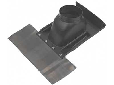 Элемент из пластмассы для пересечения дымоходом/воздуховодом косой крыши черный