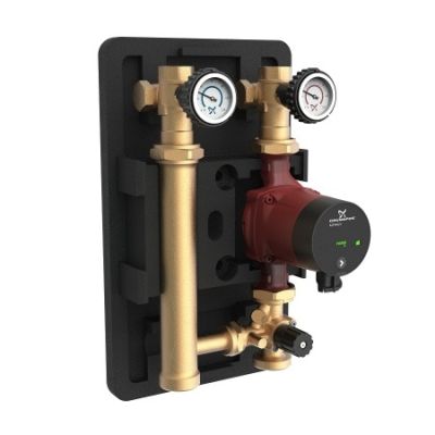 Насосная группа HEATMIX M25 ALPHA1L 60, 1 x 230 В, 50 Гц, трубное присоединение верхнее/нижнее Rp 1"/G 1 1/2" PN10, с 3-ходовым смесительным клапаном, корпус-чугун, колесо-композит, Grundfos