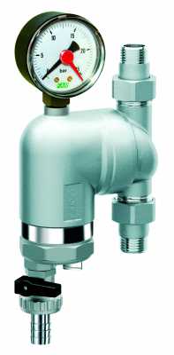 Фильтр (с манометром), с поворотным соединением, американка-американка (сетка 100 мкм) 3/4", С МАГНИТНОЙ ВСТАВКОЙ