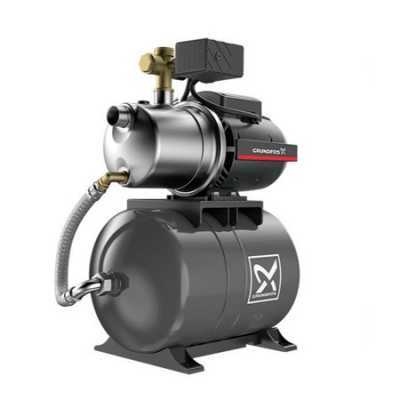 Насосная станция JP 4-47 PT-H, 1x230 В, 50 Гц, 0,85 кВт, вход/выход G1" PN6, кабель-1,5 м, бак=20 л, корпус-нержавеющая сталь, колесо-композит, Grundfos