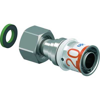 UPONOR S-PRESS PLUS ШТУЦЕР С НАКИДНОЙ ГАЙКОЙ 20-G1/2"НГ '10И