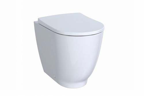 Напольный унитаз вертикальный смыв Acanto, увеличенной высоты, приставной, закрытая форма, Rimfree: T=51см, Белый, Geberit