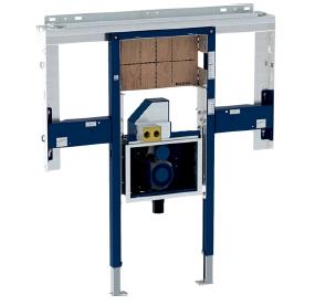 Инсталляция Geberit Duofix для раковины Geberit ONE и встраиваемого в стену смесителя, по высоте помещения, с внутристенным поворотным сифоном, с внутристенным Clou: B=110см, Ширина pаковина=105см, H=125см, T=14см