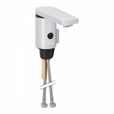 Смеситель для раковины типа 186, питание от батарей: Глянц. хром, Смеситель=С миксером и ручкой, Geberit - изображение 1