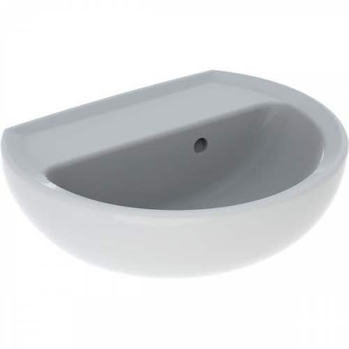 Kolo Rekord раковина для мытья рук с ассиметричным переливом: B=45см, T=37см, Отверстие под смеситель=Без, Перелив=На виду, Белый